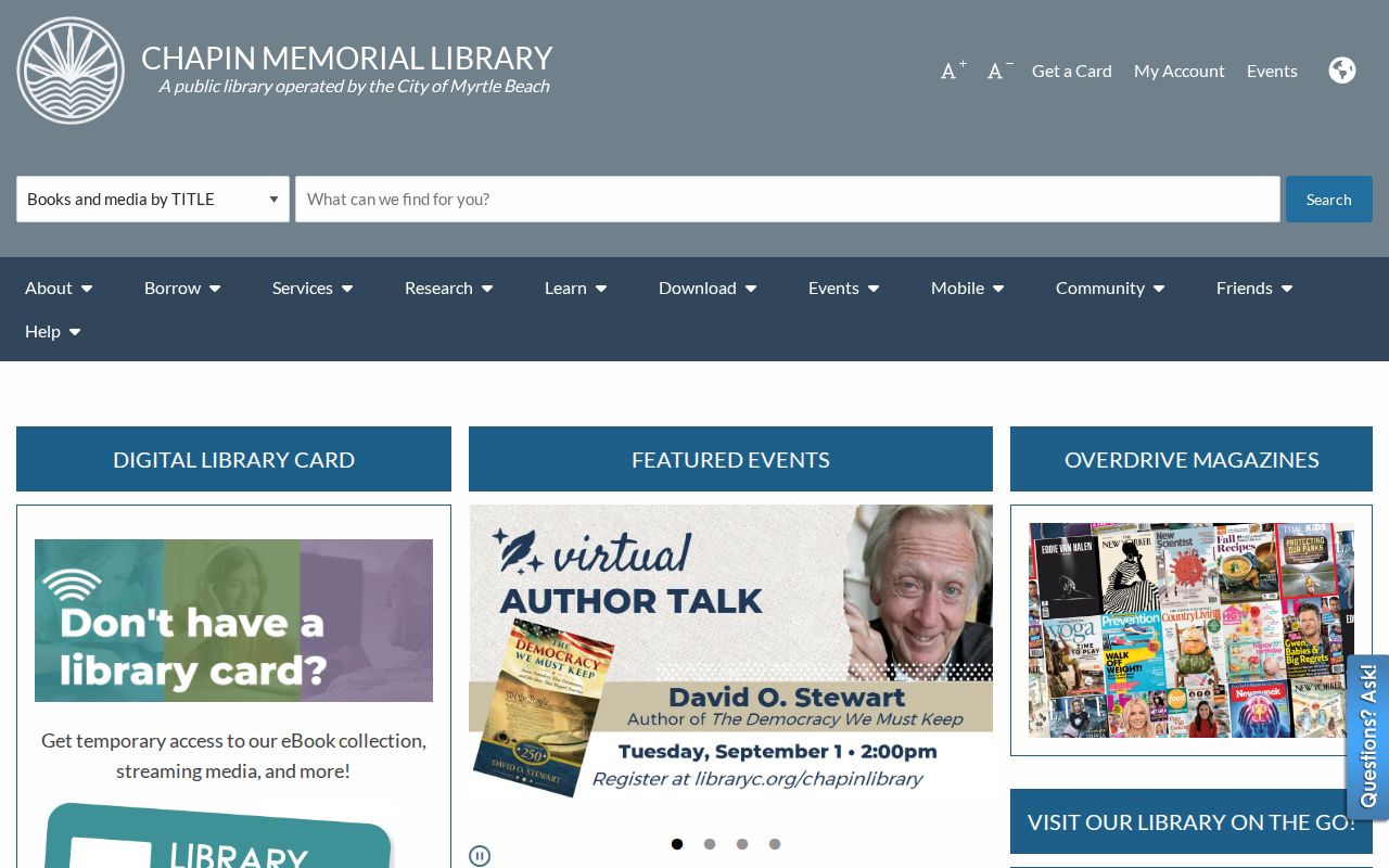 Myrtle Beach city directory research at Chapin Memorial Library Digital Reel